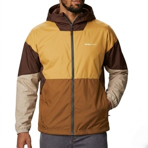Mens Spring Formal <b>Camouflage</b> Loose Color Block Hooded Windbreaker <b>Jacket</b> Full Zip Lightweight <b>Waterproof</b> Reversible Breathable - Product Image 1
