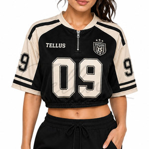 Camiseta Corta de Fútbol Americano para Mujer, Estilo Oversize, Transpirable, con Número de Equipo Impreso, Tallas Grandes - Product Image 4