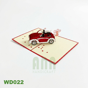 Cartes de vœux en papier traditionnelles faites à la main - Invitations de mariage, fêtes, Saint-Valentin, Nouvel An - Design pop-up 3D, vernissage mat - Product Image 2