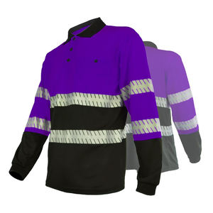 Camisa de seguridad reflectante de manga larga con logotipo personalizado al por mayor, ropa de trabajo de alta visibilidad en neón para paisajismo y trabajos al aire libre - Product Image 1