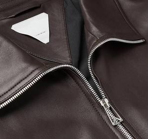 OEM Custom Logo Vintage for <b>Men</b> PU Stand <b>Leather</b> Fabric Bomber <b>Jacket</b> - Product Image 6