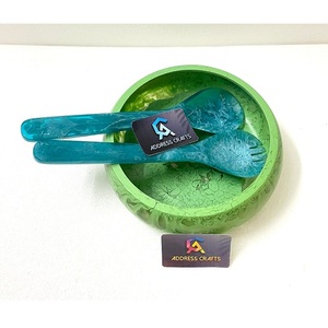 Latest Design Tortoise Shape Resin Salad Mixing <b>Bowl</b> and Spoon Set Table Setting Salad Server Set Resin <b>Bowl</b> For Serving <b>Dessert</b> - Product Image 3
