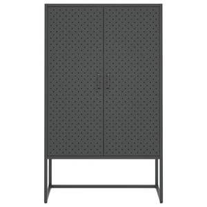Anthracite Steel Highboard 31.5x13.8x53.1 Inches <b>Adjustable</b> <b>Feet</b> Living Room <b>Cabinet</b> Modern Minimalist Design - Product Image 5