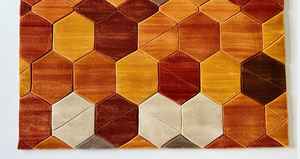 Alfombras de Lana Hechas a Mano de Alta Gama, Alfombras Modernas con Diseño Floral de Pelo Largo para Decoración de Sala de Estar - Product Image 4