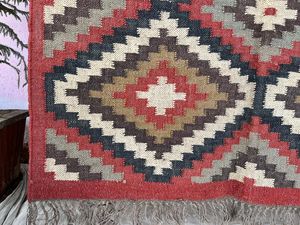 Krafterscustom Handcrafted Geometric Kilim Eco Friendly Hand Tufted Area <b>Rug</b> Rectangle Wool Acrylic Latex Backing Home Living - Product Image 2