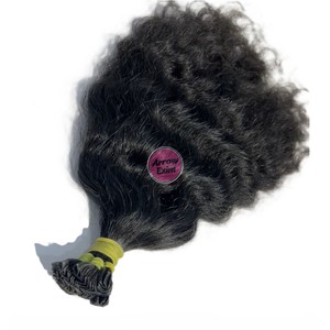 Arrow Exim 100% Cuticle Aligned Keratin K-Tip 12A Grade Indian Hair Young Donor Natural Curly Remy Virgin Hair Extension - Product Image 5