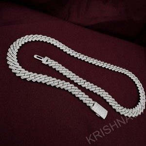 Elegante Cadena Cubana de Oro Sólido de 14K con Moissanita VVS de 10MM, Corte Brillante Redondo, Certificación IGI, Collar de Lujo Iced para Hombre, Estilo Hip Hop - Product Image 4