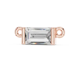 Pendentif solitaire en diamant de laboratoire taille baguette 0,5 ct avec chaîne fine incluse, or massif 18 carats, bijoux pour femme - Product Image 5