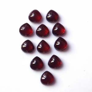 Qualité Super Fine 6mm Naturel Mozambique Rouge Grenat Flatback Coeur Cabochon En Gros En Vrac Pierres Précieuses En Vrac De Fournisseur Indien - Product Image 2
