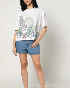 Camisetas de Mujer Personalizadas a la Moda, Tela Modal, Cuello Redondo, Estilo Veraniego, Corte Holgado, Deportivo, Casual - Product Image 1