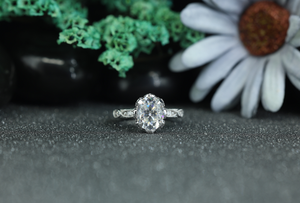 Factory Price Oval Cut Moissanite Engagement <b>Ring</b> 925 <b>Silver</b> Rhodium Plated Vintage Wedding <b>Ring</b> for Women - Product Image 1