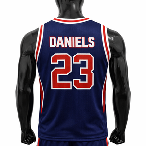 Camiseta de Baloncesto Personalizada OEM, Sólida, Talla Grande, Unisex, Secado Rápido, Transpirable, 100% Poliéster Sublimado, Sin Mangas - Product Image 2
