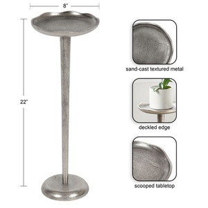 Modern Metal Pedestal Drink <b>Table</b> <b>Round</b> Minimalist Design Indoor Living Room Metal <b>Side</b> <b>Tables</b> - Product Image 2