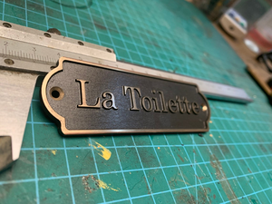Brass French Toilet Sign La Toilette Door <b>Plaque</b> <b>Engraved</b> Bathroom Door Sign Vintage WC Restroom Nameplate Decorative Brass Wall - Product Image 2