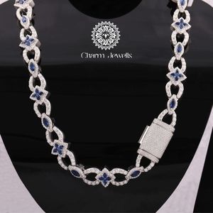 Charm Jewells Moissanite <b>Statement</b> <b>Necklace</b> Ball Link Chain 14K Gold Plated 925 Silver Unisex Luxury Hip Hop IGI Certified Party - Product Image 1
