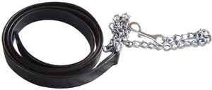 Cadena de cuero negra para caballo con herrajes de latón, cuerda de cuero para halter, accesorio de equitación para silla de montar inglesa, personalizable - Product Image 3