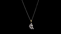 Collar con Colgante de Diamantes Cultivados en Laboratorio con Forma de Racimo Floral, con Piedras en Forma de Pera y Redondas, Chapado en Oro de 18K y Rodio, para Uso Diario y Regalos