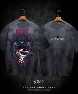 Unisex Oversized Graphic T-Shirt, Anime Inspired Streetwear Short Sleeve Cotton <b>Tee</b>, Casual Urban Fashion Shirt, Black and <b>White</b> - Product Image 3
