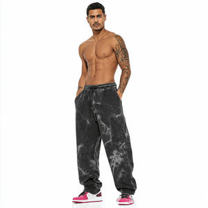 Pantalones anchos de algodón con lavado ácido, estilo oversize, holgados, para ropa urbana, 360 420 500 gsm, de felpa francesa, sin estampado - Product Image 6