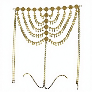 เครื่องประดับผมพู่ยาวชุบทอง MIJ สไตล์ชาติพันธุ์ ที่คาดผมสำหรับเดินทาง มงกุฎติกก้า โลหะผสม ปรับได้ น้ำหนักเบา พู่ยาว มงกุฎติกก้า - Product Image 1