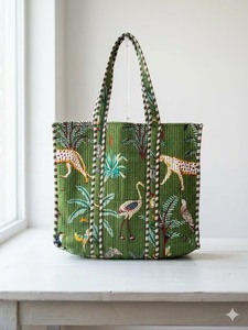 Top Trendy Product Quilted Cotton Fabric <b>Tote</b> Bag Handmade Eco Friendly Reusable Shopping Carry Bag Durable Lightweight Gift - Product Image 2