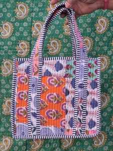 กระเป๋าใส่อาหารกลางวันผ้าฝ้ายลายควิลท์ กระเป๋าถือลายดอกไม้พิมพ์ลายนามธรรม กระเป๋าช้อปปิ้งลายบล็อกพิมพ์ กระเป๋าชายหาด กระเป๋าเดินทาง และกระเป๋าสะพายไหล่ - Product Image 5