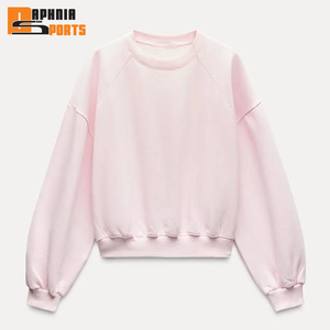 Wholesale Crewneck <b>Plain</b> <b>Sweatshirt</b> Custom Logo <b>Plain</b> Women Crew Neck <b>Sweatshirt</b> Oversize Drop Shoulder Women <b>Sweatshirts</b> - Product Image 4