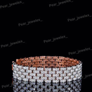 Pulsera de Lujo con 4 Hileras de Diamantes Moissanita, Estilo Hip Hop Bling, Joyería Masculina, Regalo Impresionante para Fiestas - Product Image 2