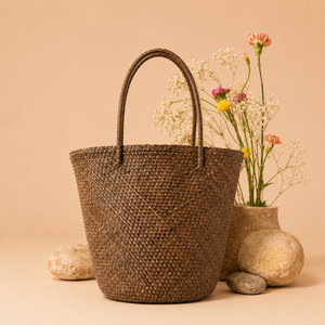 Solid Color Eco-Friendly <b>Straw</b> Tote <b>Bag</b> Bohemian Style Open Closure Daily Travel Summer Beach Women's Handbag - Product Image 1