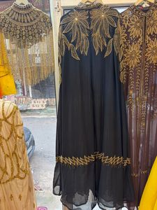 Élégante Abaya Kaftan à Manches Longues Modeste pour l'Aïd, Mariage, Soirée, Robe de Cérémonie Broderie Pailletée Ouverte sur le Devant, Traîne Sans Couture pour Adultes - Product Image 3