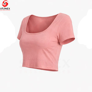 T-shirt court pour femme, décontracté, confortable, écologique, respirant, pour le sport, avec design et logo personnalisés, manches courtes - Product Image 3