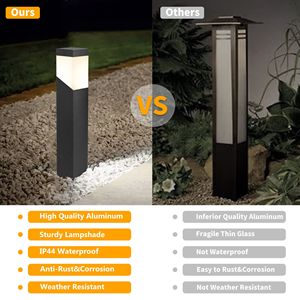 Lampade da Esterno Moderne in Alluminio per Illuminazione Paesaggistica, Lampada Bollard Impermeabile con Portalampada E26 Cablato per Vialetti e Patii - Product Image 2