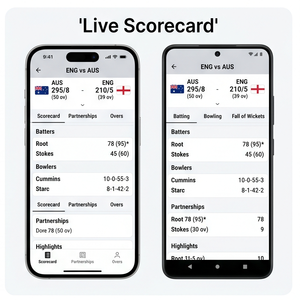 Application de scores de cricket RoyalCraft – Scores en direct, mises à jour des matchs, commentaires, statistiques et actualités sur le cricket IOS/Android/Linux/Mac - Product Image 2
