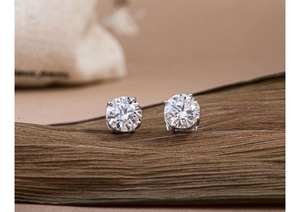 Clous d'oreilles de luxe en diamant CVD de 2,060 carats, taille brillant, cultivé en laboratoire, plaqué or 14 carats, pour femme, idéal pour les événements Black-Tie, les fêtes et les cadeaux - LAX DIORE - Product Image 3