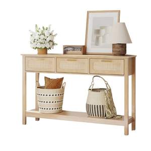 Meuble-lavabo de salle de bain en bois massif de 84 pouces, meuble-lavabo moderne en bois, vente en gros, directement de l'usine au Vietnam, prix bas, OEM accepté - Product Image 1