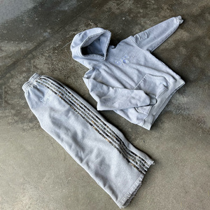 Custom-Made Trending Product French Terry Oversized Tracksuit Hoodie <b>Embroidery</b>,Custom Zip up Hoodie <b>Set</b>,Puff Printing Sweatsuit - Product Image 5