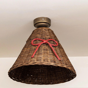 Handwoven Pendant Lamp Shade – Natural Rattan Lighting for Home Decor, <b>Ceiling</b> <b>Light</b> Cover, Warm And Elegant Style - Product Image 1
