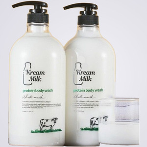 shower <b>gels</b> Cream Milk <b>Protein</b> Body Wash White Musk Scent 1.1L 2 Pieces Made in Korea All skin types - Product Image 3