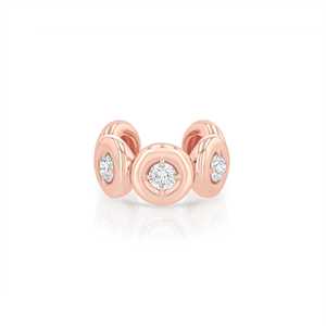 Manchette d'oreille en or massif 14K 18K, sertie de diamants de laboratoire bombés, sans perçage, à enfiler, pour femme, vente en gros - Product Image 3