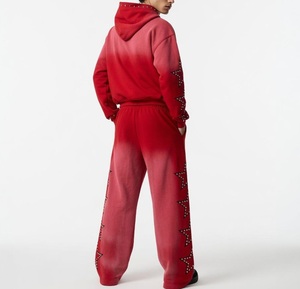 Survêtement d'hiver personnalisé OEM avec strass, délavé à l'acide, style vintage, coupe ample évasée, avec fermeture éclair - Product Image 6