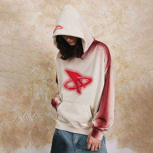 Custom Hoodies for Men Bleaching Graphic Oversized Hoodie Pullover Long Sleeve Printed Sweatshirt Cotton Casual Wear - Product Image 3