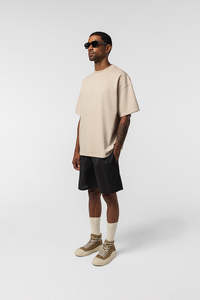 HSI Oversized <b>Black</b> Plain Front O-Neck <b>Short</b> <b>Sleeve</b> Boxy <b>Shirts</b> Wholesale Casual Wear <b>Men</b> Eco-Friendly Breathable 100% Cotton - Product Image 6