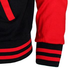 Veste de baseball en cuir véritable et laine pour homme, personnalisable, noire, avec logos brodés en couleur personnalisée, fabriquée au Pakistan - Product Image 2