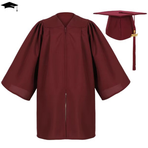 Conjunto de toga y birrete de graduación de poliéster azul real mate personalizable para niños/niñas, colores y logotipo personalizados, detección de agujas - Product Image 6