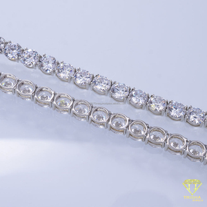 Collier chaîne à maillons carrés en argent sterling 925 avec diamants de laboratoire et design entièrement serti de pierres, bijoux de luxe tendance - Product Image 6