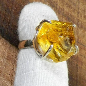 Natural Citrine Rough Stone 925 Sterling Silver Ring Natural Raw Gemstone Jewelry <b>Unique</b> Statement Ring <b>for</b> <b>Her</b> - Product Image 6