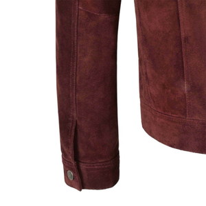 Custom Men's Brown Real Lambskin <b>Suede</b> Leather <b>Jacket</b> Winter Cow Skin Custom Leather <b>Jacket</b> - Product Image 3