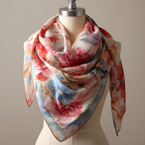Digital Printed 100% Silk Scarf Soft Luxury Fashion Neck Scarf for Women - Product Image 4