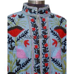 Chaqueta Bomber Vintage con Estampado Floral para Primavera, Verano e Invierno, Bordado Suzani TNT, Diseño Dibujado a Mano, Ecológica, Transpirable y de Secado Rápido - Product Image 3