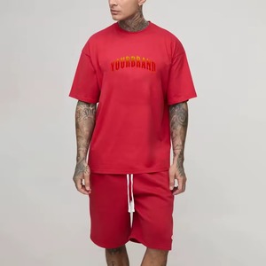 Conjunto Deportivo de Dos Piezas con Estampado Puff: Chaqueta Cortavientos y Pantalones Cortos, Chándal con Capucha y Cremallera Reflectante para Hombre - Product Image 2